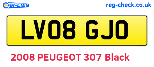 LV08GJO are the vehicle registration plates.