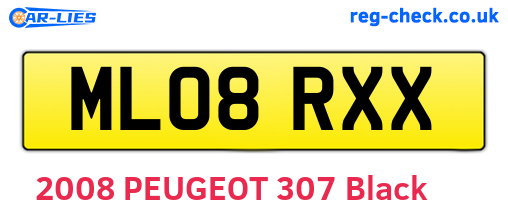 ML08RXX are the vehicle registration plates.