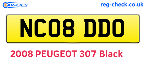 NC08DDO are the vehicle registration plates.
