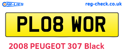 PL08WOR are the vehicle registration plates.