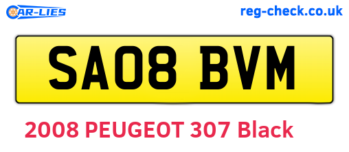 SA08BVM are the vehicle registration plates.