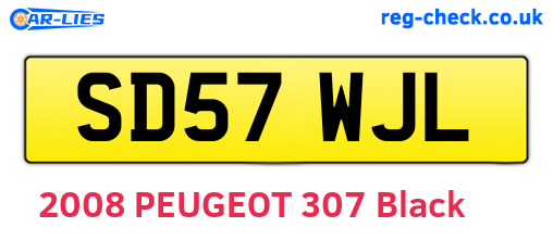 SD57WJL are the vehicle registration plates.