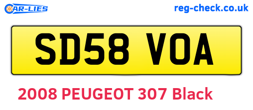 SD58VOA are the vehicle registration plates.