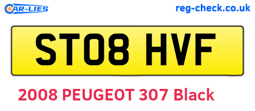 ST08HVF are the vehicle registration plates.