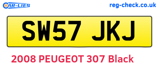 SW57JKJ are the vehicle registration plates.