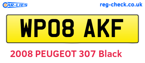 WP08AKF are the vehicle registration plates.