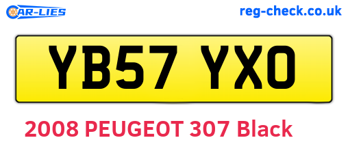 YB57YXO are the vehicle registration plates.
