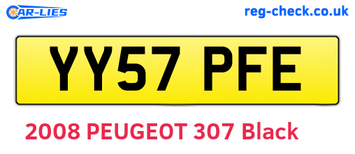 YY57PFE are the vehicle registration plates.