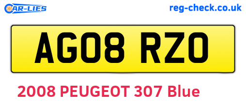 AG08RZO are the vehicle registration plates.