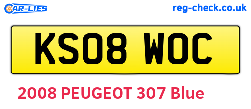 KS08WOC are the vehicle registration plates.