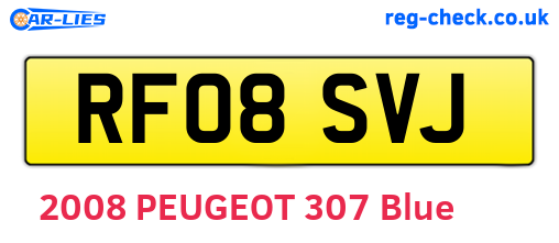 RF08SVJ are the vehicle registration plates.