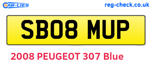 SB08MUP are the vehicle registration plates.