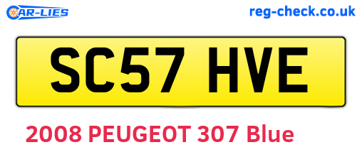 SC57HVE are the vehicle registration plates.