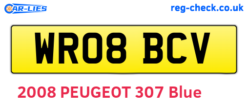 WR08BCV are the vehicle registration plates.