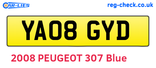 YA08GYD are the vehicle registration plates.