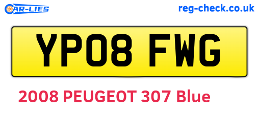YP08FWG are the vehicle registration plates.