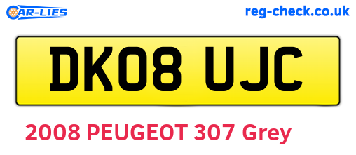 DK08UJC are the vehicle registration plates.