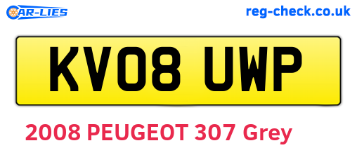 KV08UWP are the vehicle registration plates.