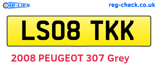 LS08TKK are the vehicle registration plates.