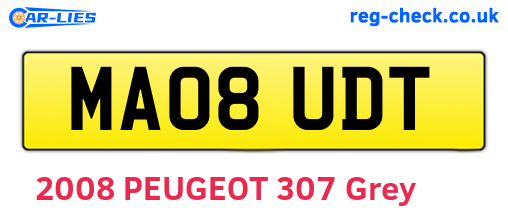 MA08UDT are the vehicle registration plates.