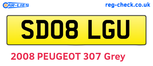 SD08LGU are the vehicle registration plates.