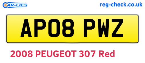 AP08PWZ are the vehicle registration plates.
