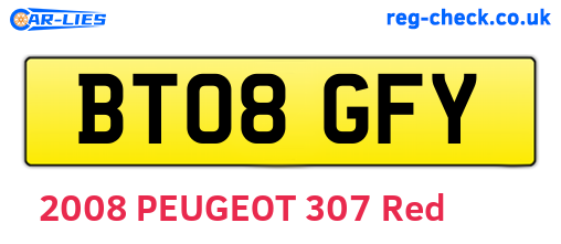 BT08GFY are the vehicle registration plates.