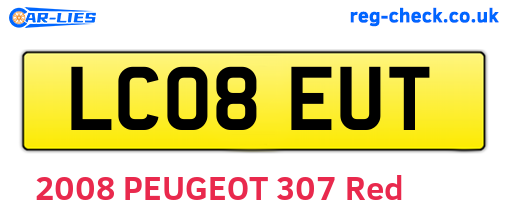 LC08EUT are the vehicle registration plates.