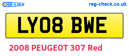 LY08BWE are the vehicle registration plates.