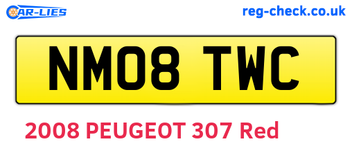 NM08TWC are the vehicle registration plates.