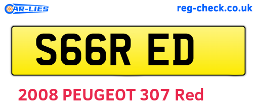 S66RED are the vehicle registration plates.