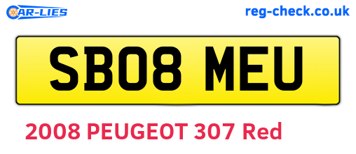 SB08MEU are the vehicle registration plates.