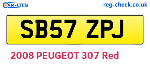 SB57ZPJ are the vehicle registration plates.
