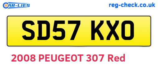 SD57KXO are the vehicle registration plates.