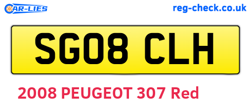 SG08CLH are the vehicle registration plates.