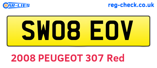SW08EOV are the vehicle registration plates.