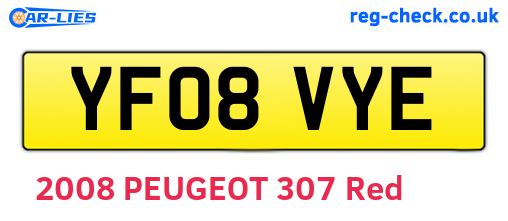 YF08VYE are the vehicle registration plates.