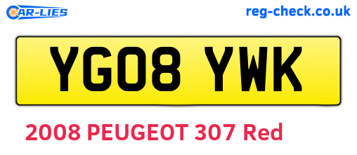 YG08YWK are the vehicle registration plates.