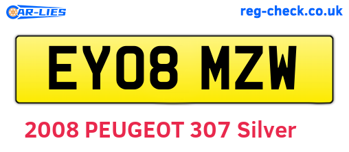 EY08MZW are the vehicle registration plates.