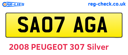 SA07AGA are the vehicle registration plates.