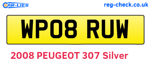 WP08RUW are the vehicle registration plates.