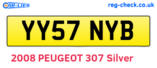 YY57NYB are the vehicle registration plates.