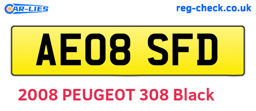 AE08SFD are the vehicle registration plates.
