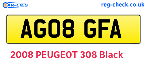 AG08GFA are the vehicle registration plates.