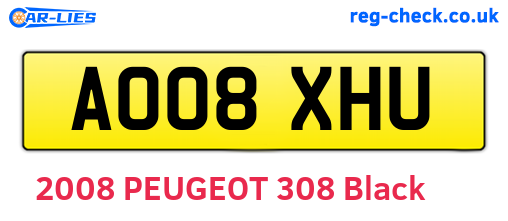 AO08XHU are the vehicle registration plates.