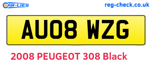 AU08WZG are the vehicle registration plates.
