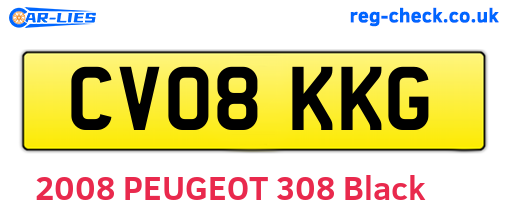 CV08KKG are the vehicle registration plates.