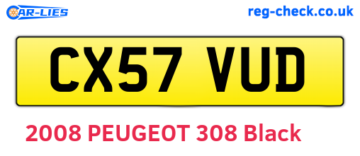 CX57VUD are the vehicle registration plates.