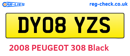 DY08YZS are the vehicle registration plates.