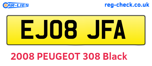 EJ08JFA are the vehicle registration plates.